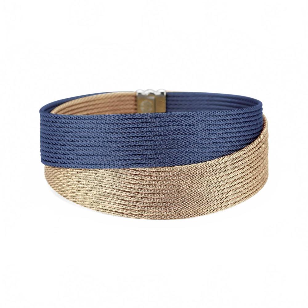 NEW ALOR women's crossed wrap bracelet in blueberry & carnation